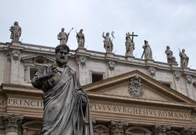 Cathedral Catholic people statue