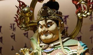 angry temple figure
