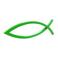 isolated green symbol of a fish