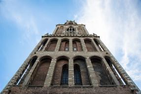 church building with columns and tower