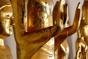 Sculpture Golden Religion hands