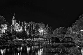 Church River Bridge black and white