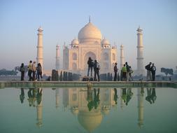 landscape of India Taj Mahal lake