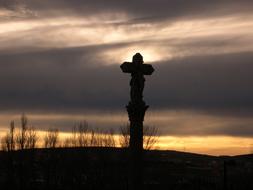Sunset Christian cross