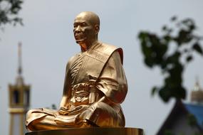 Budha Monk Gold statue