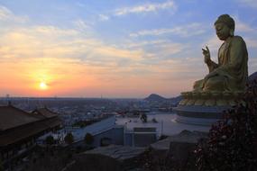 Big Buddha Statue and sunset