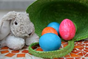 Easter Bunny toy and colors Egg
