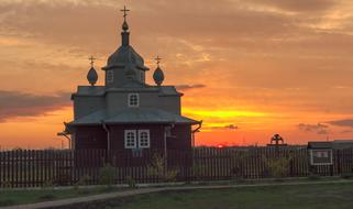 wood Church Sunset