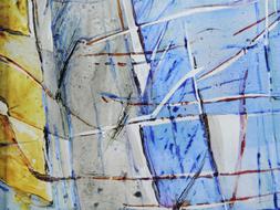 Glass Colorful Blue yellow grey