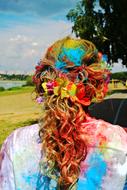 Bright Hair Paint Holi Festival