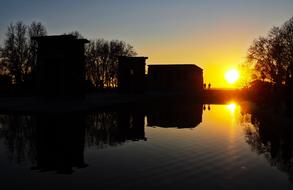 Silhouettes of Ancient Egyptian Temple Of Debod