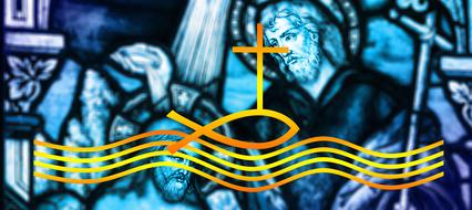 religion jesus baptism drawing