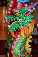 multicolored dragon statue in chinese temple