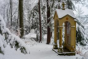 little chapel in snow