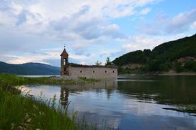 landscape of church near Water Outdoors Lake