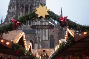 Christmas Market near the gothic cathedral