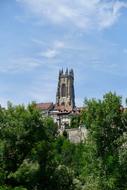Church Belfry Architecture green trees