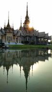Temple Buddhist Sunset water