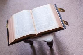 Bible on chair