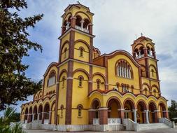 Cyprus Paralimni Church yellow