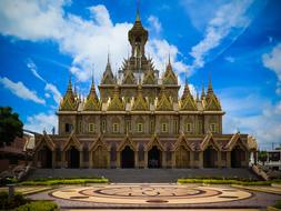 gold Temple in Thailand on a clear day