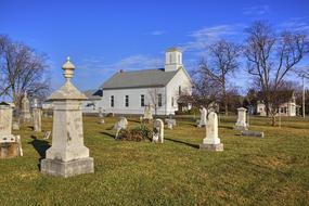Country Church and Scenery Trees