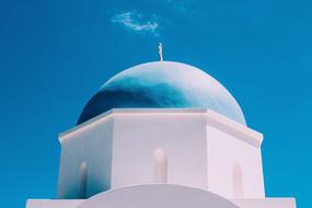 Building blue roof