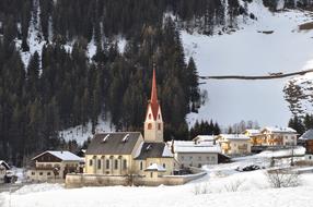 Italy Village Church red roof