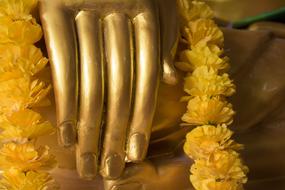 religion Buddha Statue gold hand