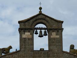 cloudy sky above the church bell tower