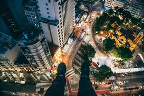 man on the building roof