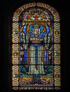church stained glass with colorful image