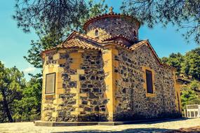 chapel in the picturesque nature of cyprus