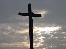 Cross Christ Religion grey sky