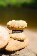 Stones Stacked Balance on a blurred background