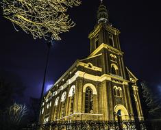 Church Farmsum Dutch evening light