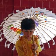 asian girl under an umbrella