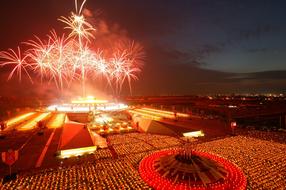 Phra Dhammakaya Fireworks Temple celebration