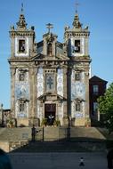 Beautiful and colorful St Ildefonso church in sunlight, in Porto, Portugal