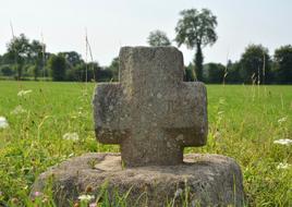 Religious Stone Cross Sculpture