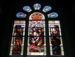 church stained glass window in Sainte-Anne-d'Auray, France