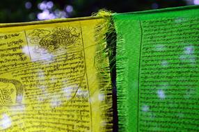 Yellow and Green Zaszlo Prayer Flags