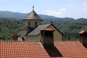 rooftops of a monastery in croatia on a sunny day