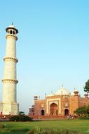 India Agra Taj Mahal minaret