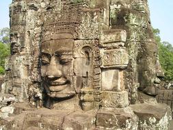 face relief in Angkor Wat, Cambodia