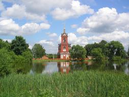 Church in countryside in Russia
