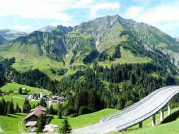 tourist route in green alps