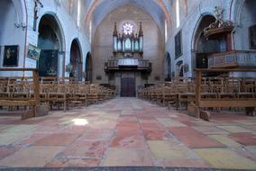 interior of a medieval church in france