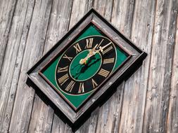 vintage Clock on wooden wall