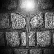cross church faith black and white